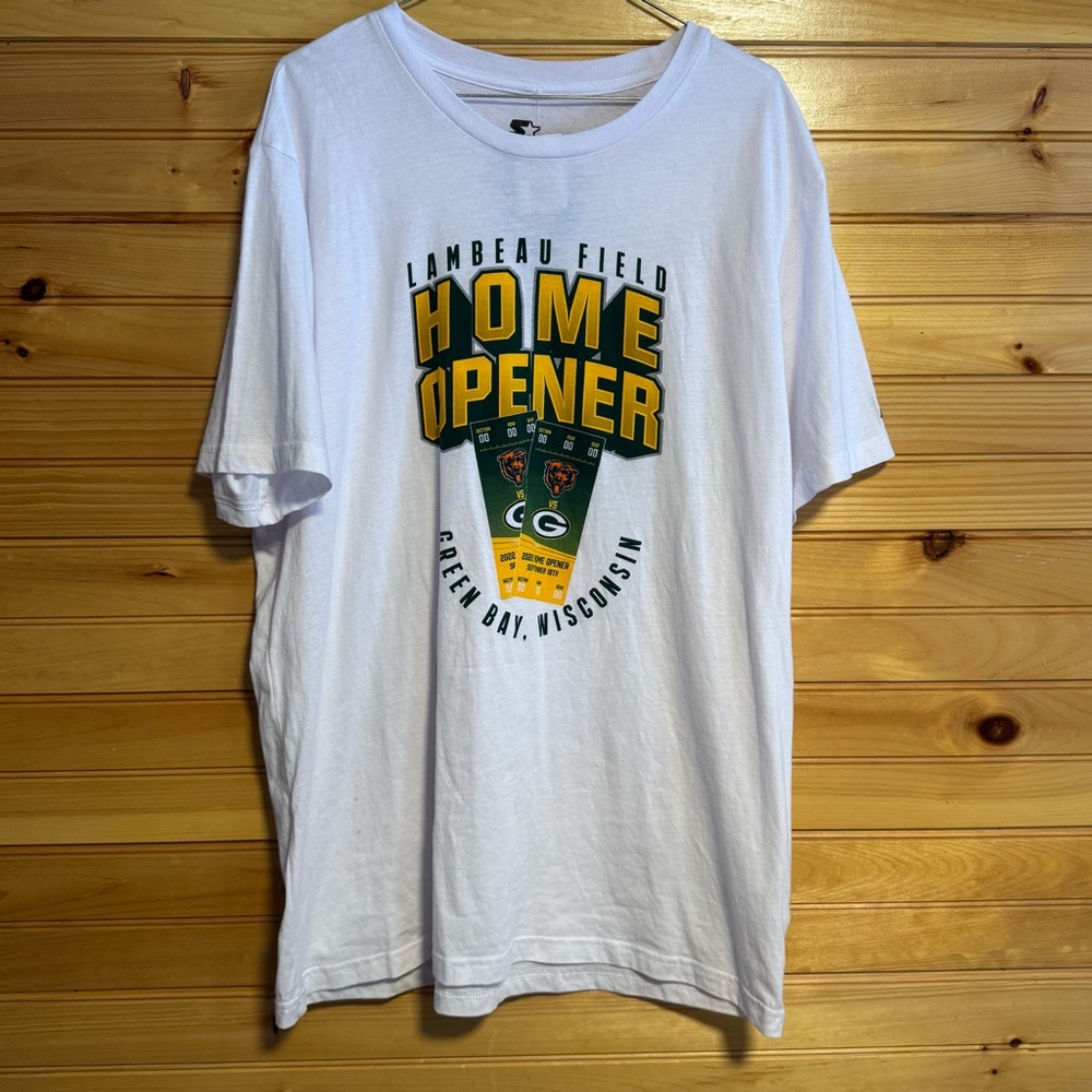 Starter White Lambeau Field Home Opener T-Shirt XL